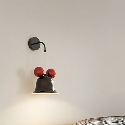 Contemporary Creative Round Bell Shape Iron 1-Light Wall Sconce Lamp For Bedroom