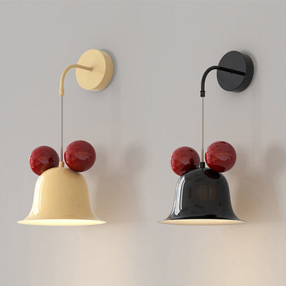 Contemporary Creative Round Bell Shape Iron 1-Light Wall Sconce Lamp For Bedroom