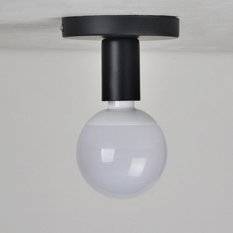 Modern Simplicity Cylinder Iron 1-Light Flush Mount Ceiling Light For Hallway