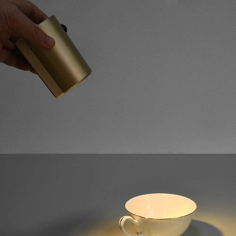 Modern Minimalist Charge Electromagnetic Suction Cylinder Resin LED Wall Sconce Lamp For Bedroom