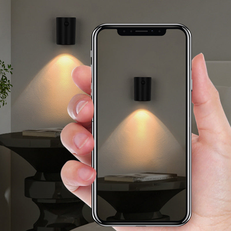 Modern Minimalist Charge Electromagnetic Suction Cylinder Resin LED Wall Sconce Lamp For Bedroom