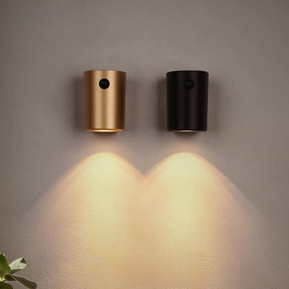 Modern Minimalist Charge Electromagnetic Suction Cylinder Resin LED Wall Sconce Lamp For Bedroom