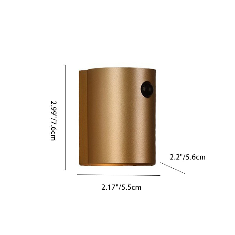 Modern Minimalist Charge Electromagnetic Suction Cylinder Resin LED Wall Sconce Lamp For Bedroom