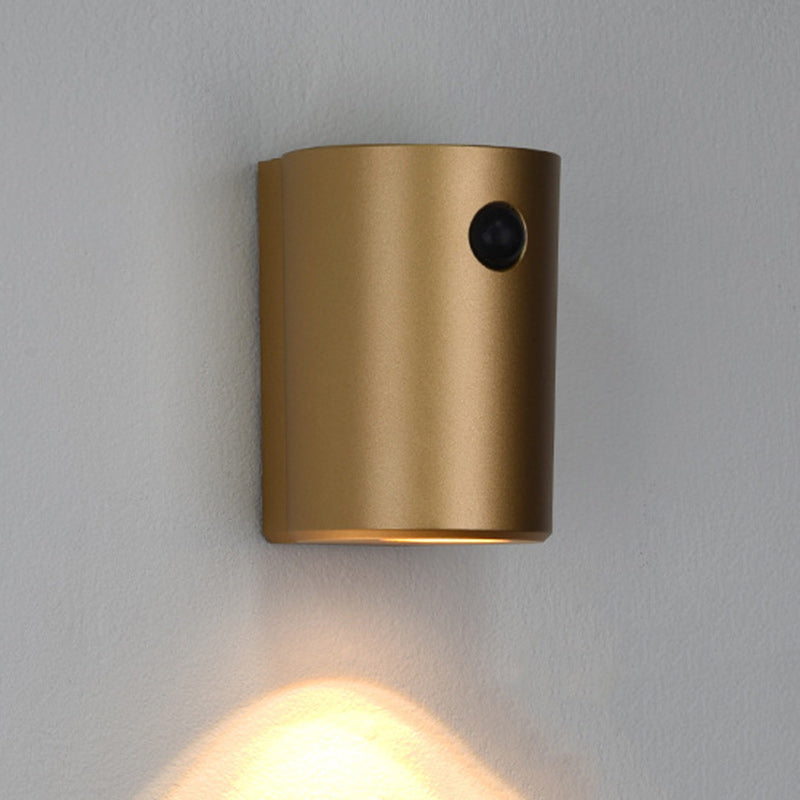 Modern Minimalist Charge Electromagnetic Suction Cylinder Resin LED Wall Sconce Lamp For Bedroom