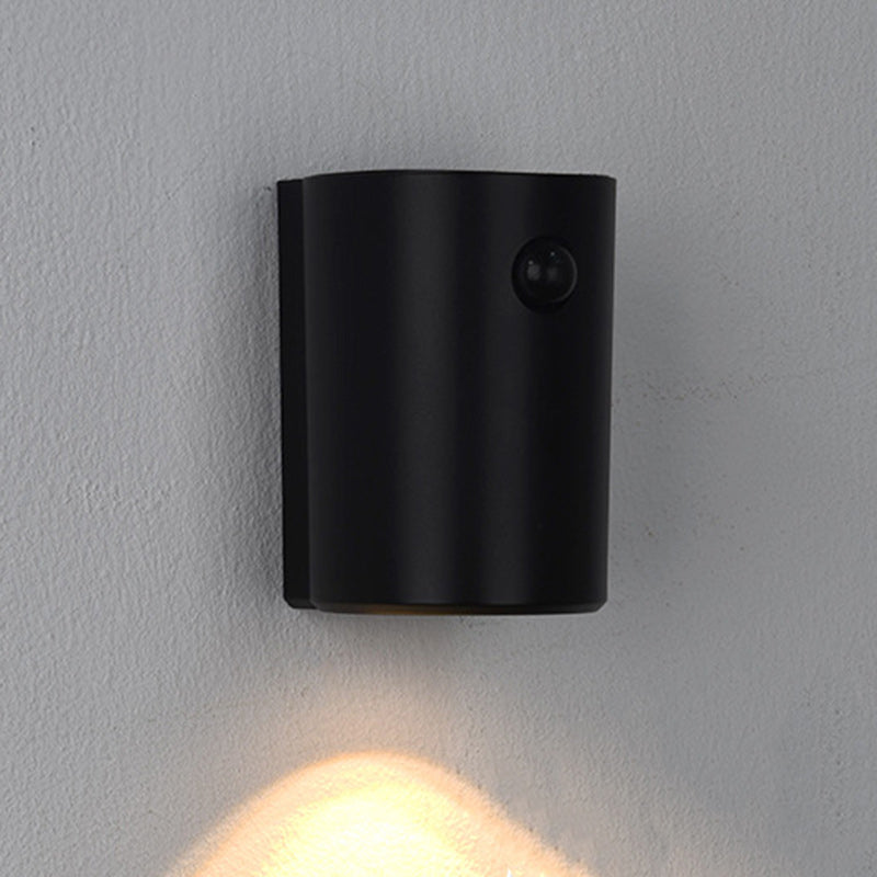 Modern Minimalist Charge Electromagnetic Suction Cylinder Resin LED Wall Sconce Lamp For Bedroom