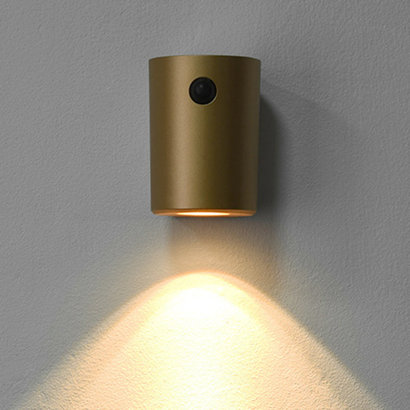 Modern Minimalist Charge Electromagnetic Suction Cylinder Resin LED Wall Sconce Lamp For Bedroom