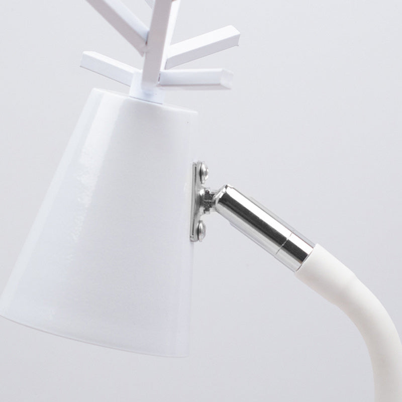 Modern Art Deco Cylinder Antler Wooden Base Iron Shade 1-Light Aromatherapy Melting Wax Table Lamp For Bedroom