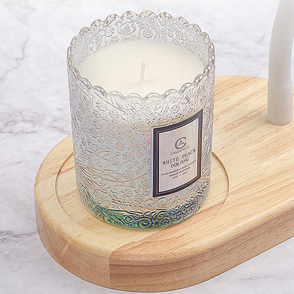Modern Art Deco Cylinder Antler Wooden Base Iron Shade 1-Light Aromatherapy Melting Wax Table Lamp For Bedroom
