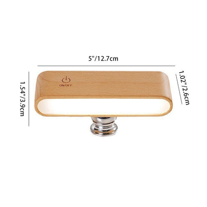 Modern Minimalist Magnetic Rectangular Wood LED Wall Sconce Lamp For Bedroom