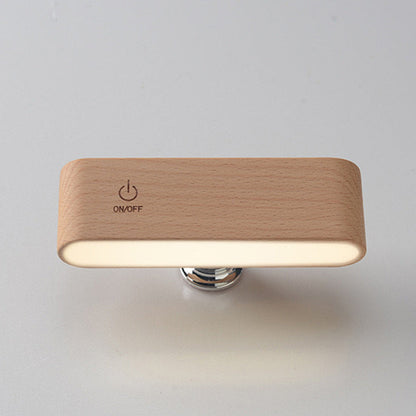 Modern Minimalist Magnetic Rectangular Wood LED Wall Sconce Lamp For Bedroom