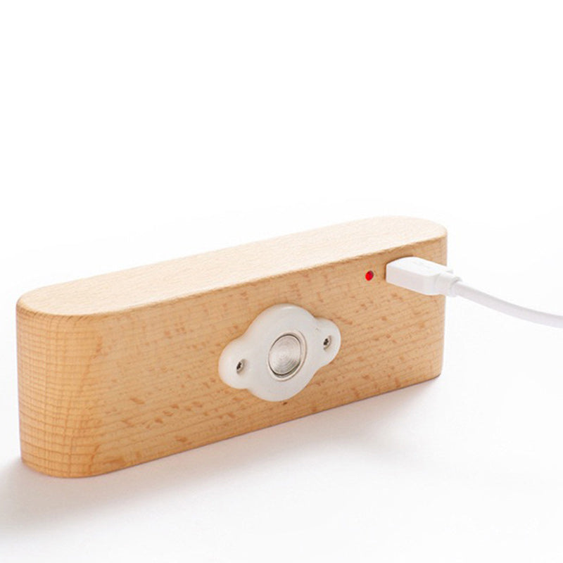 Modern Minimalist Magnetic Rectangular Wood LED Wall Sconce Lamp For Bedroom