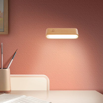 Modern Minimalist Magnetic Rectangular Wood LED Wall Sconce Lamp For Bedroom
