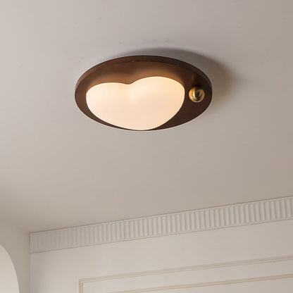 Contemporary Creative Cloud Pentagram Heart Solid Wood Iron Acrylic LED Flush Mount Ceiling Light For Bedroom
