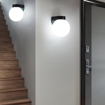 Modern Simplicity Waterproof Orb Polycarbonate Acrylic 1-Light Wall Sconce Lamp For Outdoor Patio