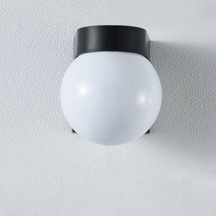 Modern Simplicity Waterproof Orb Polycarbonate Acrylic 1-Light Wall Sconce Lamp For Outdoor Patio
