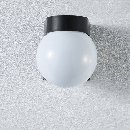 Modern Simplicity Waterproof Orb Polycarbonate Acrylic 1-Light Wall Sconce Lamp For Outdoor Patio