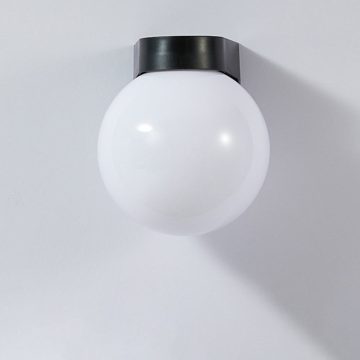 Modern Simplicity Waterproof Orb Polycarbonate Acrylic 1-Light Wall Sconce Lamp For Outdoor Patio