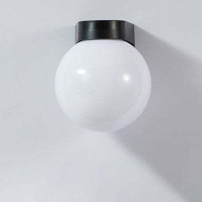Modern Simplicity Waterproof Orb Polycarbonate Acrylic 1-Light Wall Sconce Lamp For Outdoor Patio