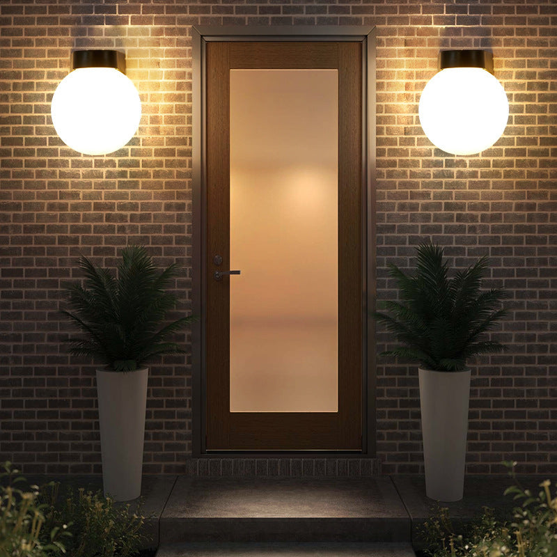 Modern Simplicity Waterproof Orb Polycarbonate Acrylic 1-Light Wall Sconce Lamp For Outdoor Patio