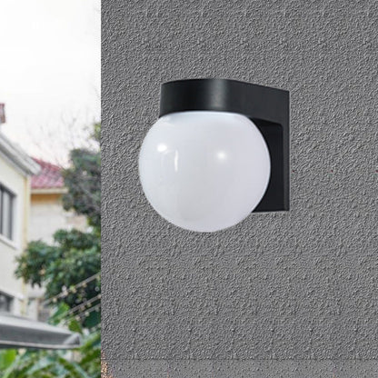 Modern Simplicity Waterproof Orb Polycarbonate Acrylic 1-Light Wall Sconce Lamp For Outdoor Patio