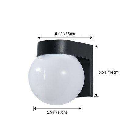 Modern Simplicity Waterproof Orb Polycarbonate Acrylic 1-Light Wall Sconce Lamp For Outdoor Patio