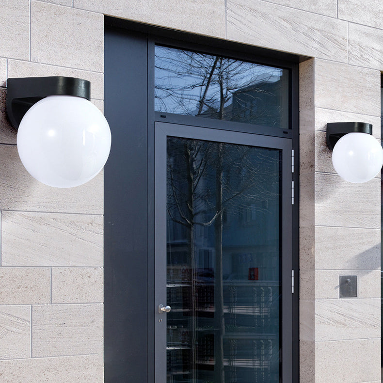 Modern Simplicity Waterproof Orb Polycarbonate Acrylic 1-Light Wall Sconce Lamp For Outdoor Patio