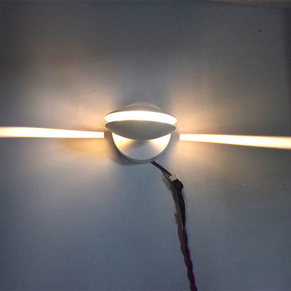 مصباح حائط LED دائري بيضاوي الشكل من الألومنيوم والأكريليك بتصميم عصري بسيط لغرفة المعيشة 