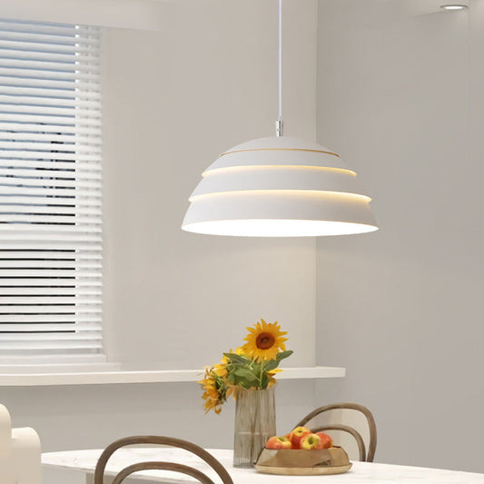Modern Minimalist Half Circle Dome Iron 1-Light Pendant Light For Living Room