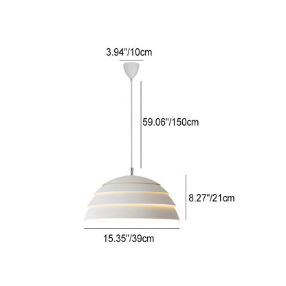 Modern Minimalist Half Circle Dome Iron 1-Light Pendant Light For Living Room