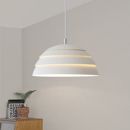Modern Minimalist Half Circle Dome Iron 1-Light Pendant Light For Living Room