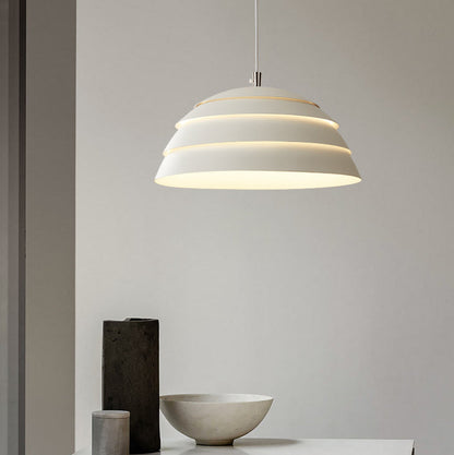Modern Minimalist Half Circle Dome Iron 1-Light Pendant Light For Living Room