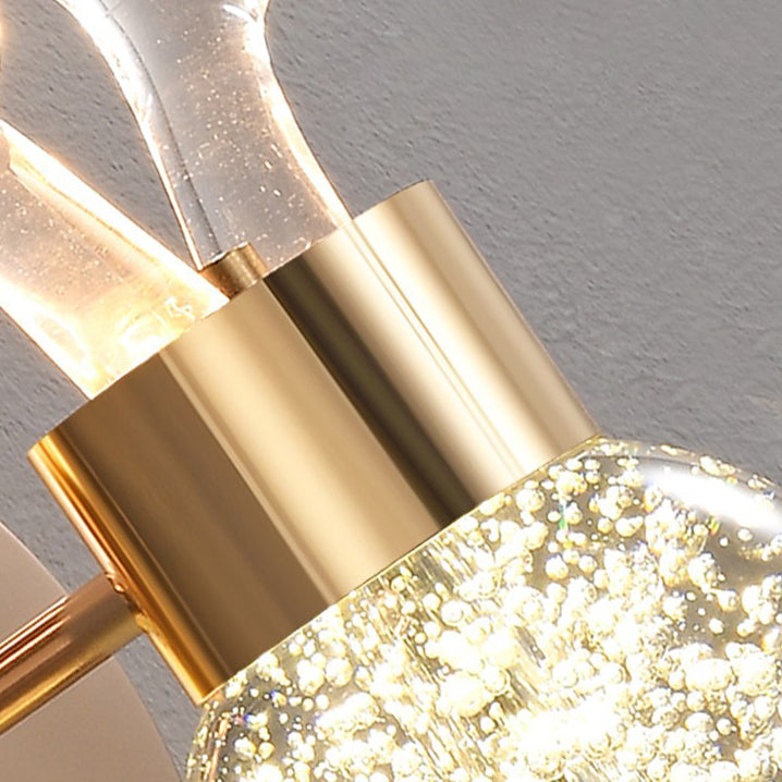 مصباح حائط LED مصنوع من الألومنيوم والكريستال والأكريليك بتصميم دائري بسيط لغرفة المعيشة 
