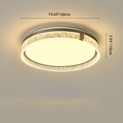 Modern Luxury Round Square Rectangle Iron Aluminum Acrylic LED Flush Mount Ceiling Light For Living Room