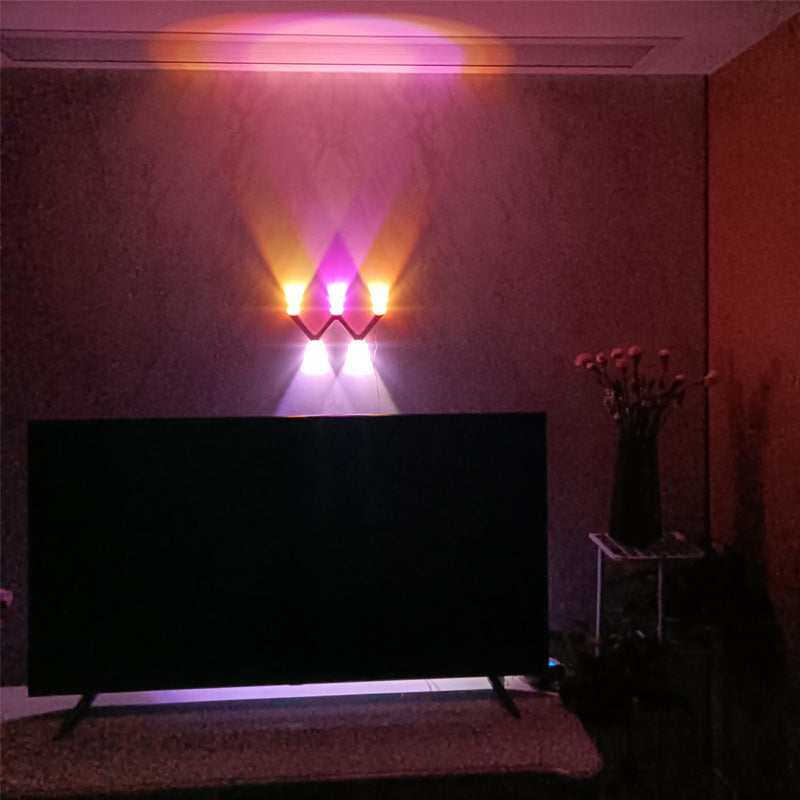 Modern Minimalist Line W Shape ABS Acrylic LED Wall Sconce Lamp For Bedroom