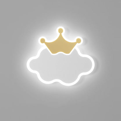 Modern Minimalist Kids Cloud Moon Round Iron Acrylic LED Wall Sconce Lamp For Bedroom