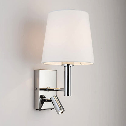 Modern Minimalist Round Trapezoidal Iron Fabric 1-Light Wall Sconce Lamp For Living Room