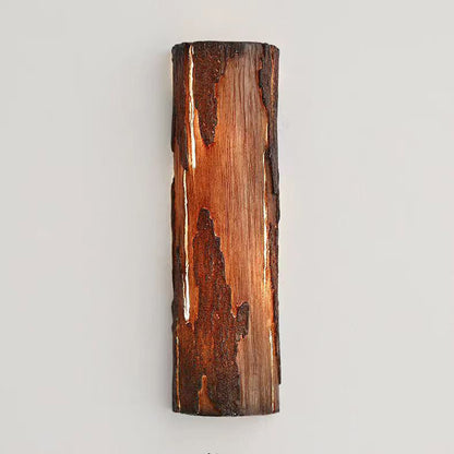 Contemporary Retro Cylinder Faux Rock Stump Resin LED Wall Sconce Lamp For Living Room