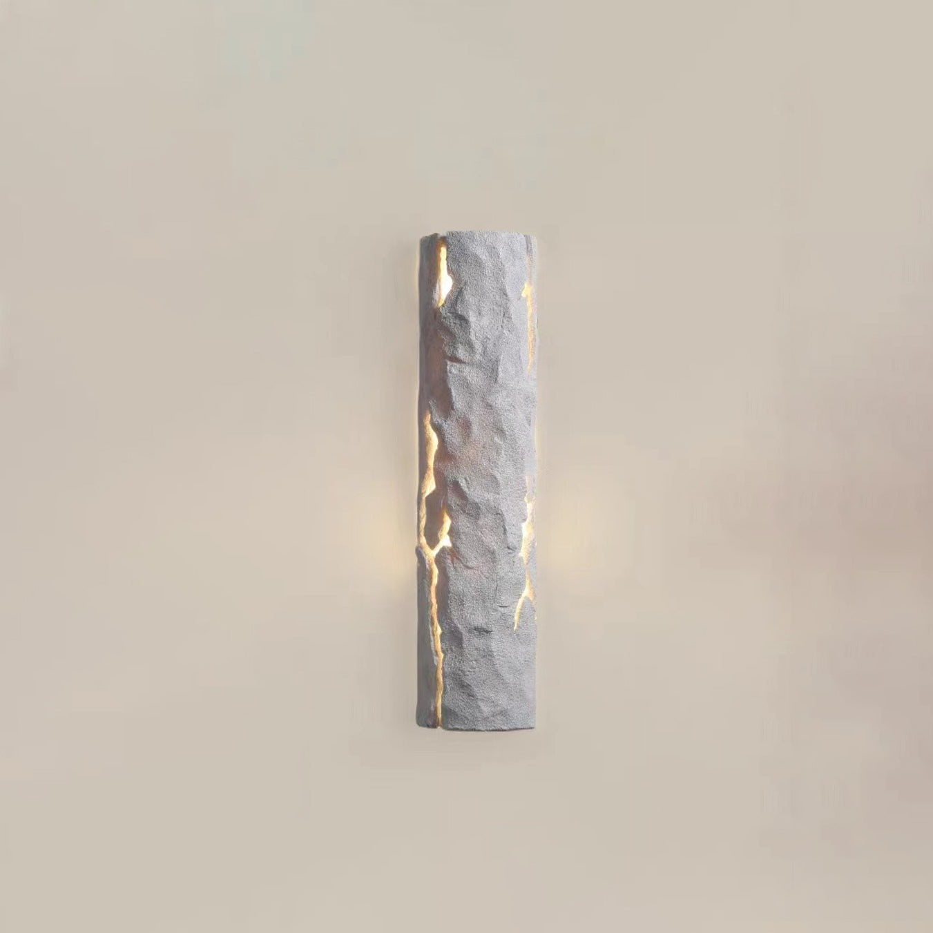 Contemporary Retro Cylinder Faux Rock Stump Resin LED Wall Sconce Lamp For Living Room
