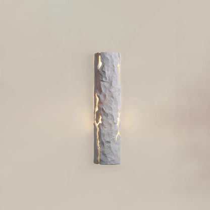 Contemporary Retro Cylinder Faux Rock Stump Resin LED Wall Sconce Lamp For Living Room