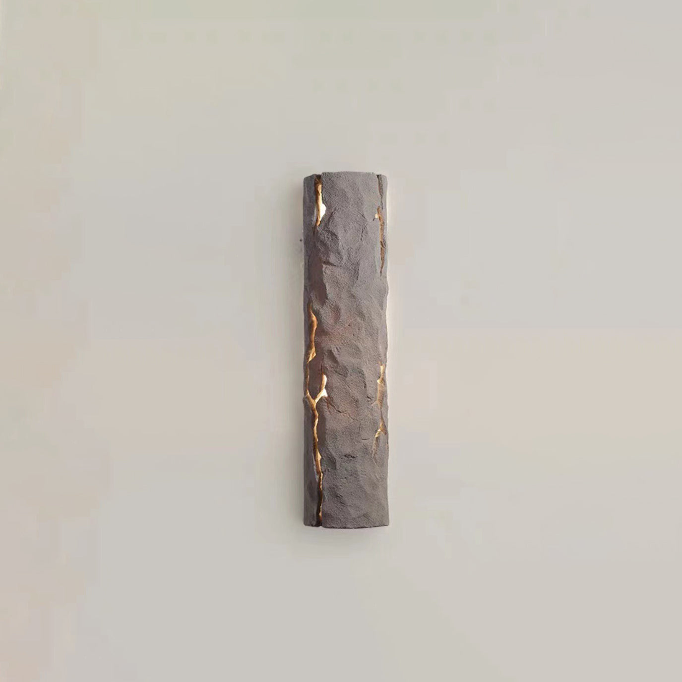 Contemporary Retro Cylinder Faux Rock Stump Resin LED Wall Sconce Lamp For Living Room