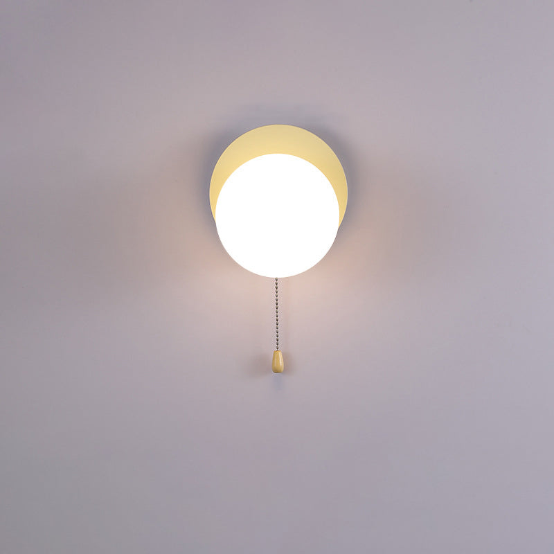Modern Minimalist Round Square Triangle Orb Iron Glass 1-Light Wall Sconce Lamp For Living Room