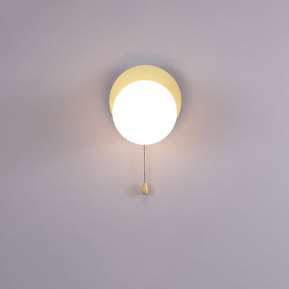 Modern Minimalist Round Square Triangle Orb Iron Glass 1-Light Wall Sconce Lamp For Living Room