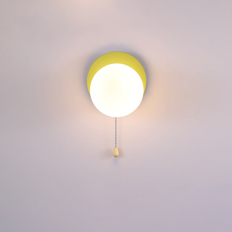 Modern Minimalist Round Square Triangle Orb Iron Glass 1-Light Wall Sconce Lamp For Living Room