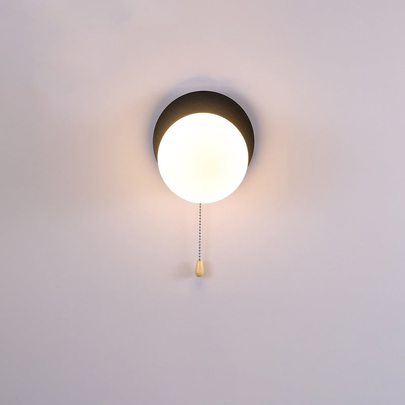Modern Minimalist Round Square Triangle Orb Iron Glass 1-Light Wall Sconce Lamp For Living Room