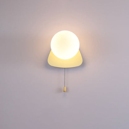 Modern Minimalist Round Square Triangle Orb Iron Glass 1-Light Wall Sconce Lamp For Living Room