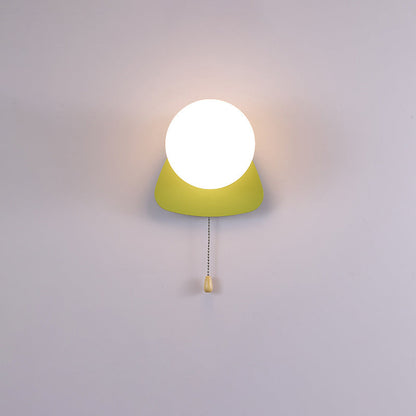 Modern Minimalist Round Square Triangle Orb Iron Glass 1-Light Wall Sconce Lamp For Living Room