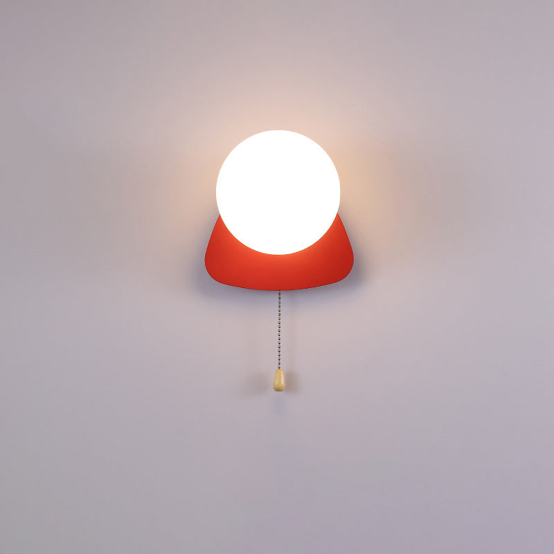 Modern Minimalist Round Square Triangle Orb Iron Glass 1-Light Wall Sconce Lamp For Living Room
