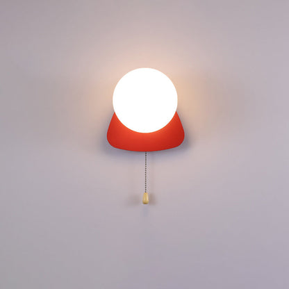 Modern Minimalist Round Square Triangle Orb Iron Glass 1-Light Wall Sconce Lamp For Living Room