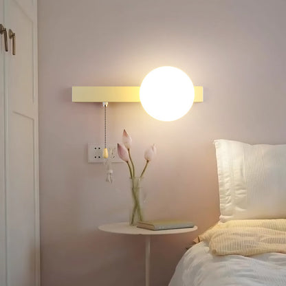 Modern Minimalist Round Square Triangle Orb Iron Glass 1-Light Wall Sconce Lamp For Living Room