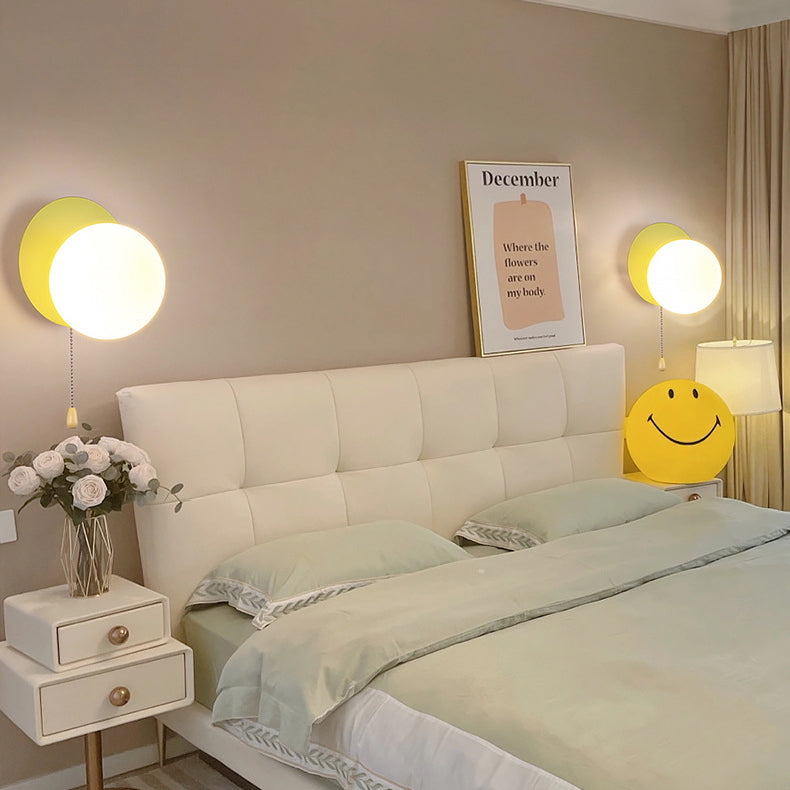 Modern Minimalist Round Square Triangle Orb Iron Glass 1-Light Wall Sconce Lamp For Living Room